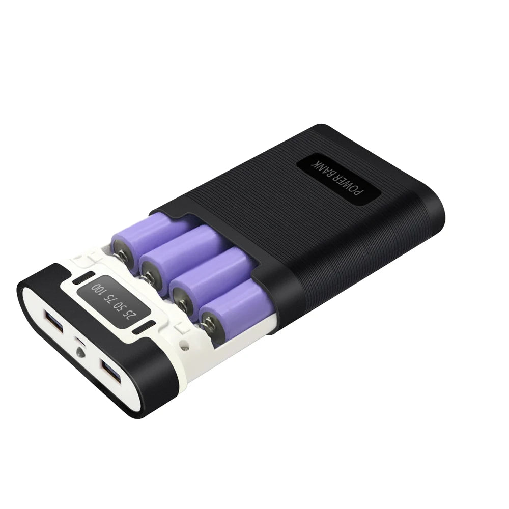 18650 Battery Power Bank 5V Flashlight 4 Slots USB Charger Box Shell Portable Power Banks for Travel