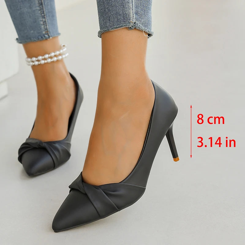 Women' Classics White High Heel Pumps Fashion Pointed Toe Banquet Dress Shoes Woman Plus Size Autumn Stiletto Heeled Pumps Mujer