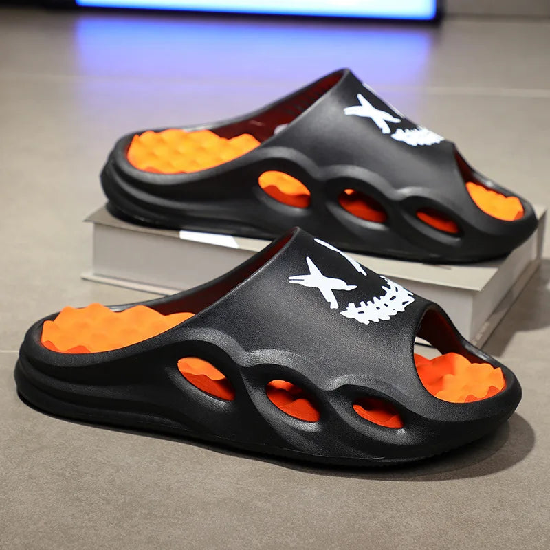 Men Fashion Massage Slippers Indoor/Outdoor Sandals Beach Flip Flop Thick Sole Male Slides Summer Non-Slip Men Shower Slippers