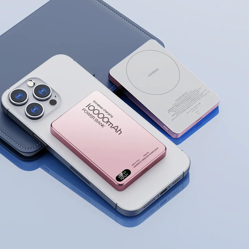 Magnetic Wireless Power Bank Qi2 Alloy Backup Battery PD20W Fast Charging For MagSafe External Battery Portable Charger