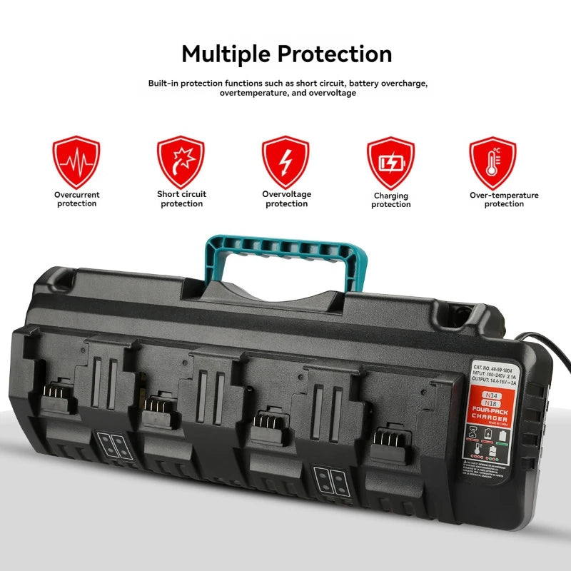 Four Port Battery Charger 3a Charging Current Replacement Batterys Chargers