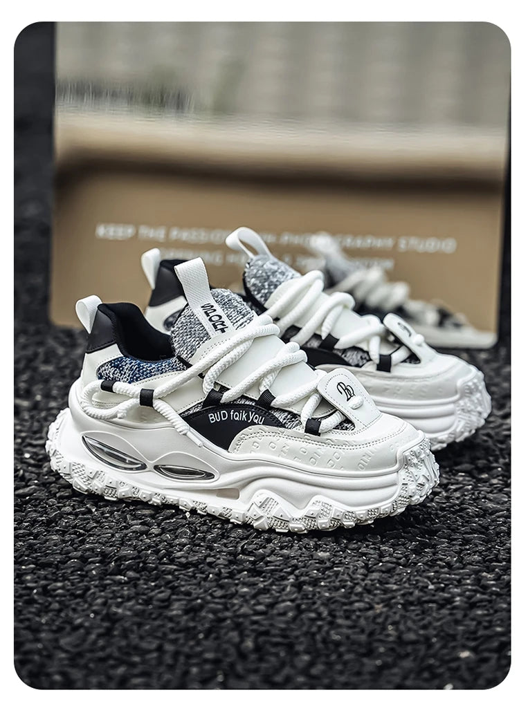 Men's Shoes 2025 Thick Sole Height Increasing New Breathable Trend Fashionable and Versatile Casual Sports Comfortable Trend