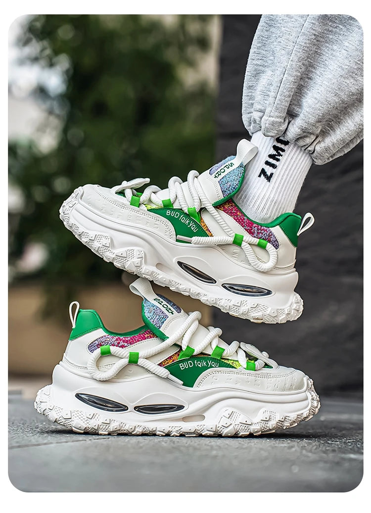 Men's Shoes 2025 Thick Sole Height Increasing New Breathable Trend Fashionable and Versatile Casual Sports Comfortable Trend