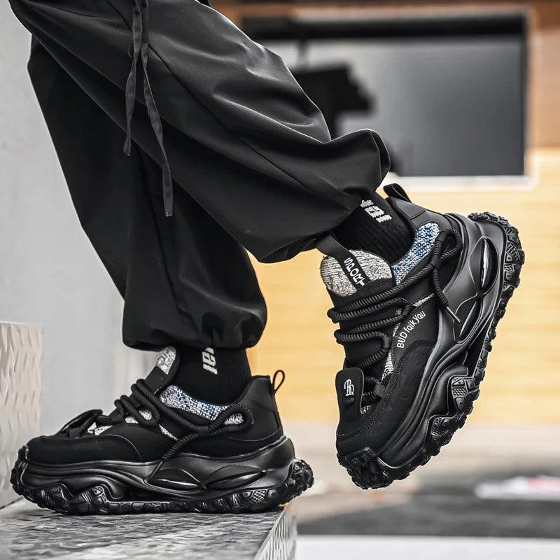 Men's Shoes 2025 Thick Sole Height Increasing New Breathable Trend Fashionable and Versatile Casual Sports Comfortable Trend