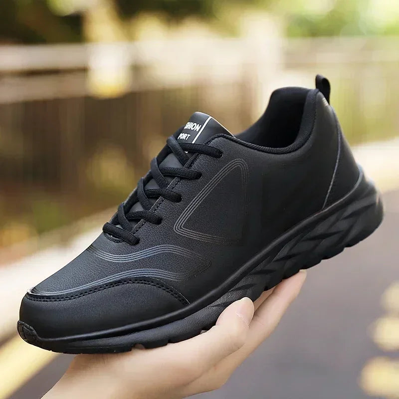 Men's Shoes Summer Men Sneakers Comfortable Classic Casual Flat Shoes Outdoor Walking Sport Black Shoe Man PU Leather Masculino