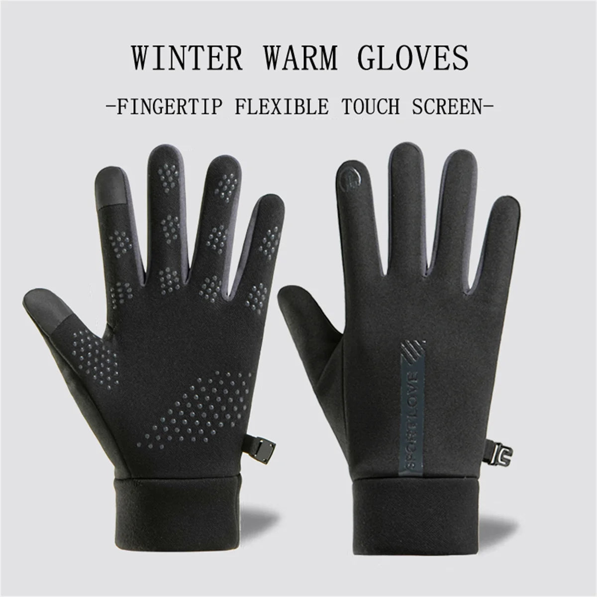 Winter Gloves for Women, Fleece-Lined, Windproof, Cold-Proof, Warm, Touchscreen-Compatible, Non-Slip, for Driving, Riding Motorcycles, Outdoor, Men's Gloves