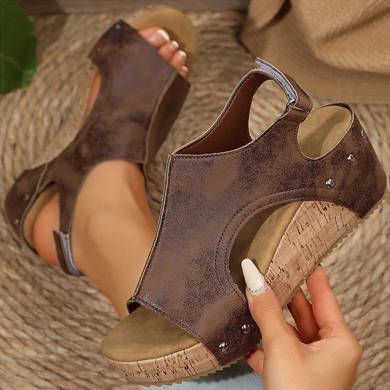 Women's Sandals High Heels Sandals With Wedges Shoes Woman Platform Sandals Summer Peep Toe Heeled Slippers Sandalias De Mujer