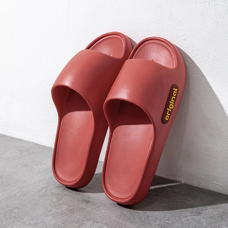 Men's Non-Slip Slippers for Women Summer New Indoor Home Soft Bottom Middle-Aged and Elderly Couples Bathroom Bathing Slippers for Men