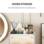 Desktop Makeup Organizers Light Luxury Cosmetics Storage Box Dustproof Sundries Storage Cabinet Bathroom Skincare Storage Rack