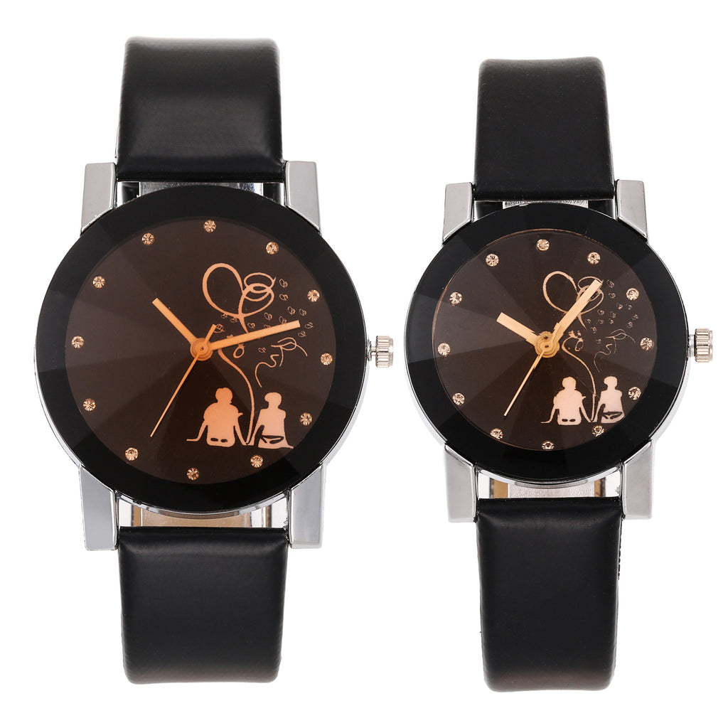 Couple Lover Watches Quartz Dial Clock PU Leather WristWatch Relojes Watch Women Men Fashion Luxury Relogio Feminino Saat