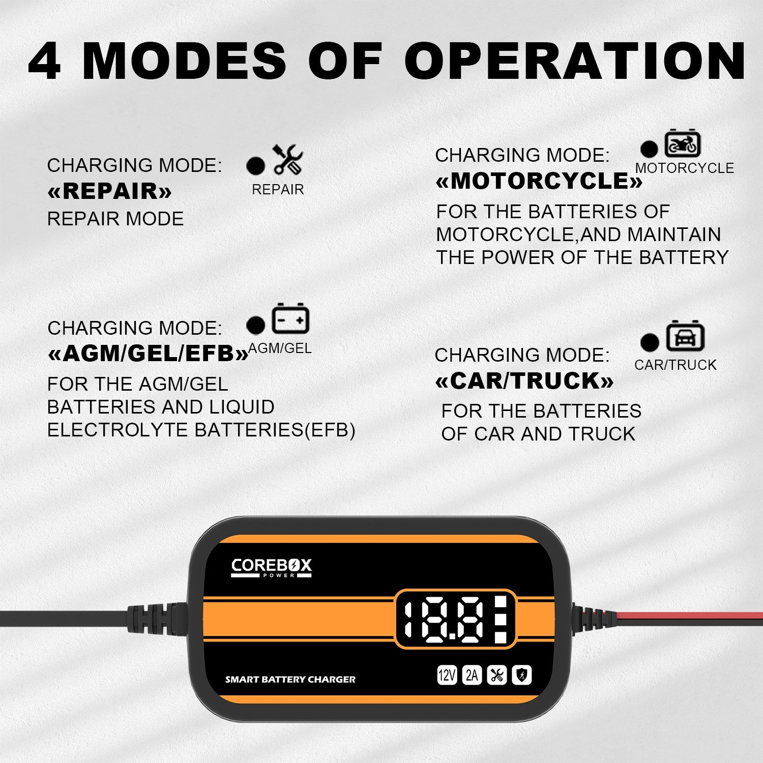 Storage Battery Chargers 12V 2A Household Power Charging Device Digital Automatic Smart Repair Car Motorcycle Battery Chargers