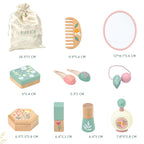 Makeup Toy Kits Wooden Makeup Toys with Cosmetic Bag for Girls Role Playing Games Pretend Play Makeup Beauty Set Birthday Gifts