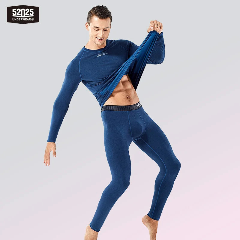 52025 Warm & Thick Thermal Underwear for Men – Premium Wool, Silk, and Graphene Blend. Optimal Base Layer for Cold Weather