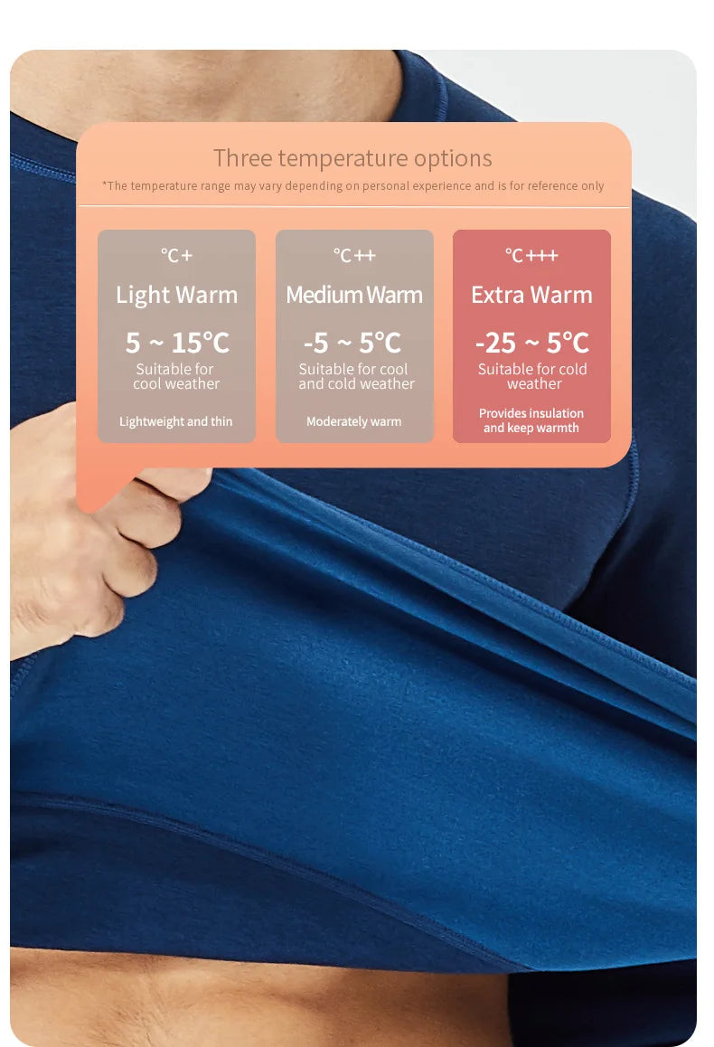 52025 Warm & Thick Thermal Underwear for Men – Premium Wool, Silk, and Graphene Blend. Optimal Base Layer for Cold Weather