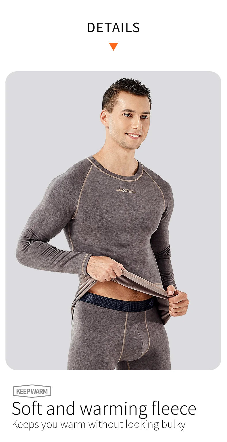 52025 Warm & Thick Thermal Underwear for Men – Premium Wool, Silk, and Graphene Blend. Optimal Base Layer for Cold Weather