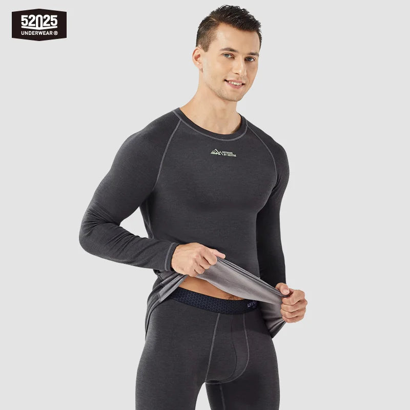 52025 Warm & Thick Thermal Underwear for Men – Premium Wool, Silk, and Graphene Blend. Optimal Base Layer for Cold Weather