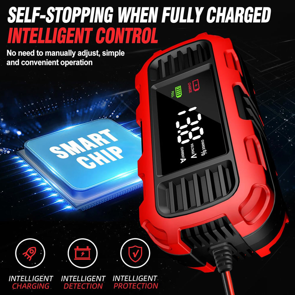Digital For Lead-Acid Battery Charger Smart Battery Charger For Car Motorcycle Scooter Battery Charging Battery Maintenance