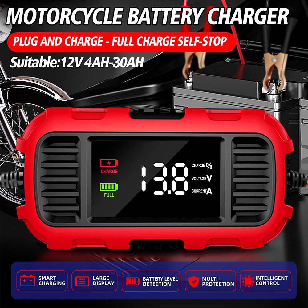Digital For Lead-Acid Battery Charger Smart Battery Charger For Car Motorcycle Scooter Battery Charging Battery Maintenance