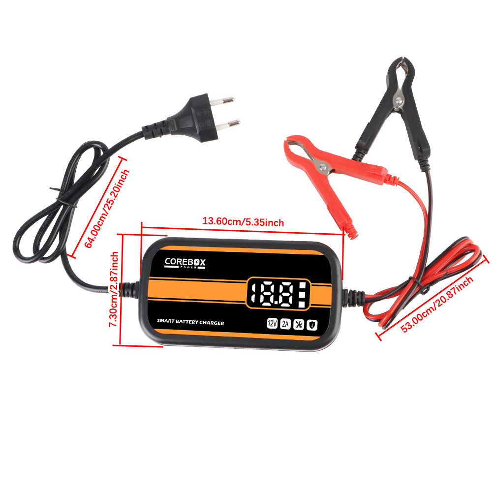 Storage Battery Chargers 12V 2A Household Power Charging Device Digital Automatic Smart Repair Car Motorcycle Battery Chargers