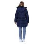 Winter Girls Jacket,Warm Thick Cotton Coat,Fashion Fur Hooded Children's Outerwear,Hairballs Zipper Elastic Waistband Coats