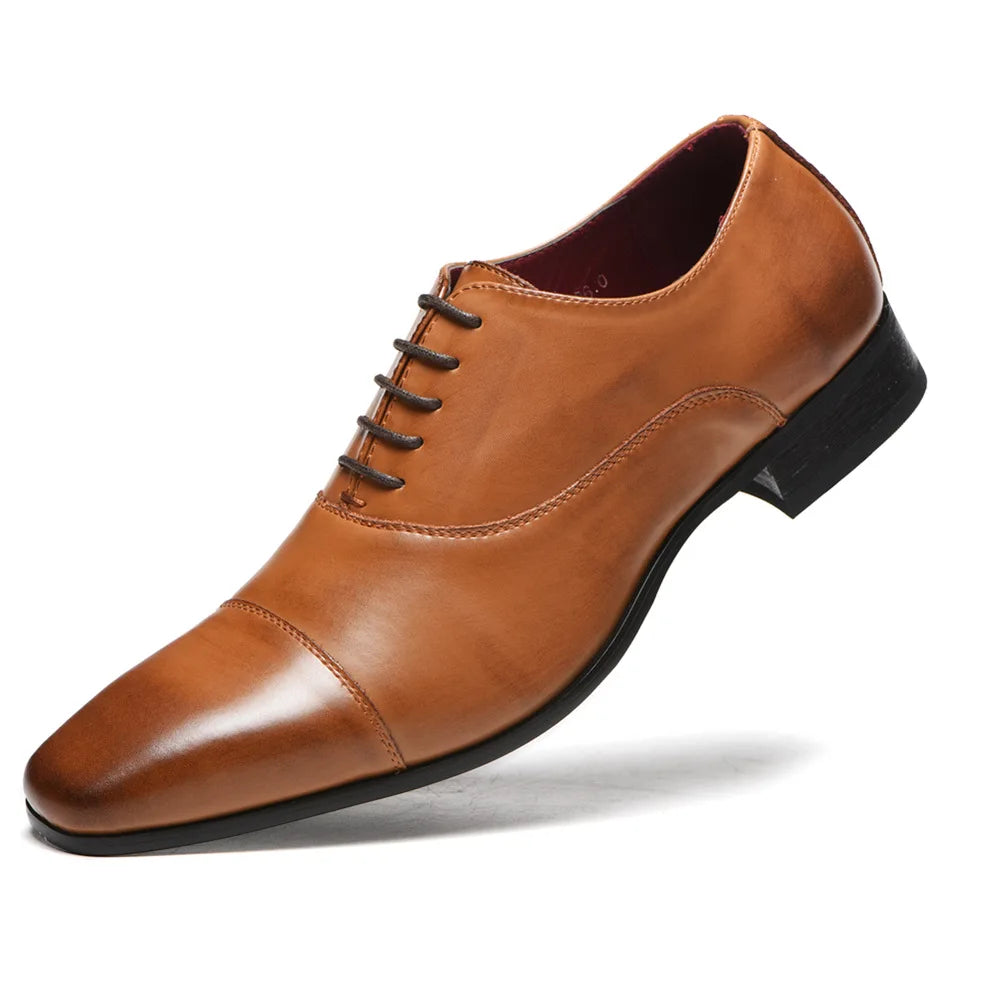 Men Shoes 2021 New Arrival Dress Shoes High Quality Business Leather Lace-up Footwear Formal Shoes for Wedding Party erf4