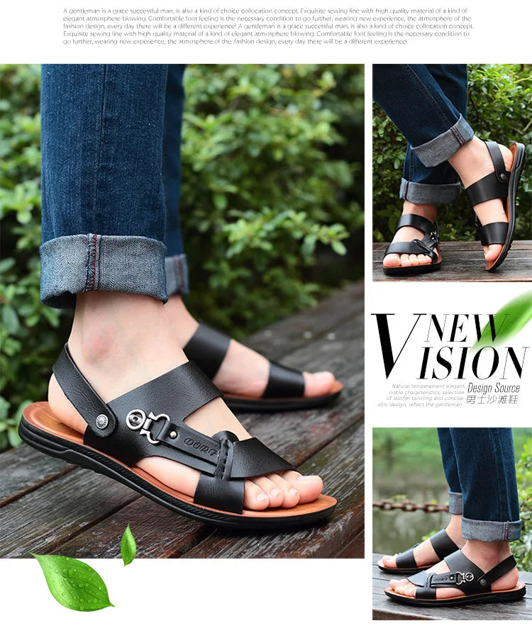 Men's Summer Men's Open-toed Sandals Fashion Trend Beach Shoes Slippers Men's Sandals Mens Sandals Summer Leather Sandals Shoes