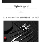 Matte Black Silver Cutlery Set Kitchen Tableware Restaurant Western Dinnerware Knife Dessert Fork Coffee Spoon Teaspoon Flatware