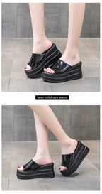 Women Slippers Female Shoes Rubber Beach Slippers For Women Ladies High Platform Flip Flops Red Slides New Summer Shoes Woman