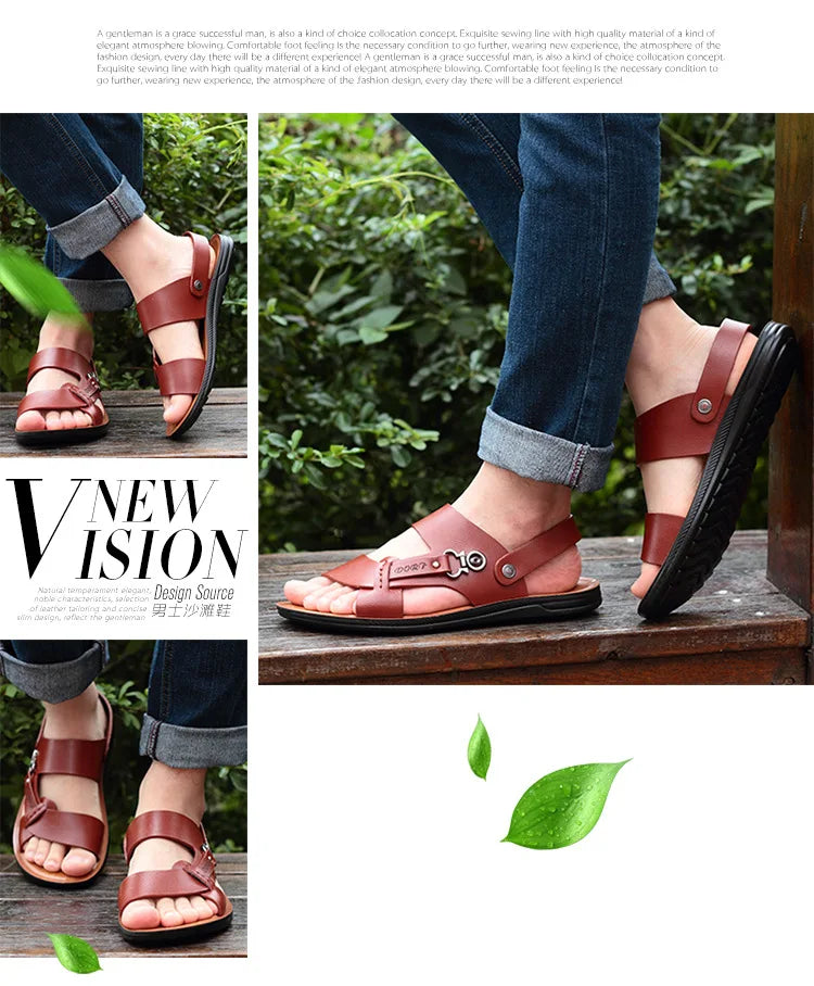 Men's Summer Men's Open-toed Sandals Fashion Trend Beach Shoes Slippers Men's Sandals Mens Sandals Summer Leather Sandals Shoes
