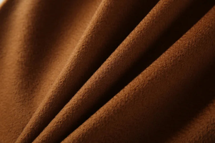 Winter Korean Popular High-end Water Corrugated Woolen Overcoat 2023 Fashion Long Bathrobe Style 100% Wool Jacket Coat Women