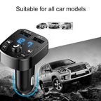 Car Hands-free Bluetooth-compaitable 5.0 FM Transmitter Car Kit MP3 Modulator Player Handsfree Audio Receiver 2 USB Fast Charger