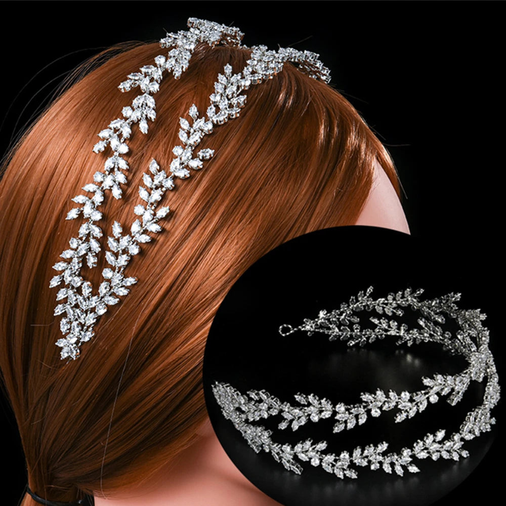 Crystal Headbands Luxury Bridal Crowns Elegant Headwear Prom Hair Wear Wedding Jewelry Cz Tiaras
