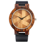 Couple Watch Unique Irregular Geometric Cut Design Men's Wooden Quartz Watches Women Dress Clock Retro Wristwatch Relojes Hombre