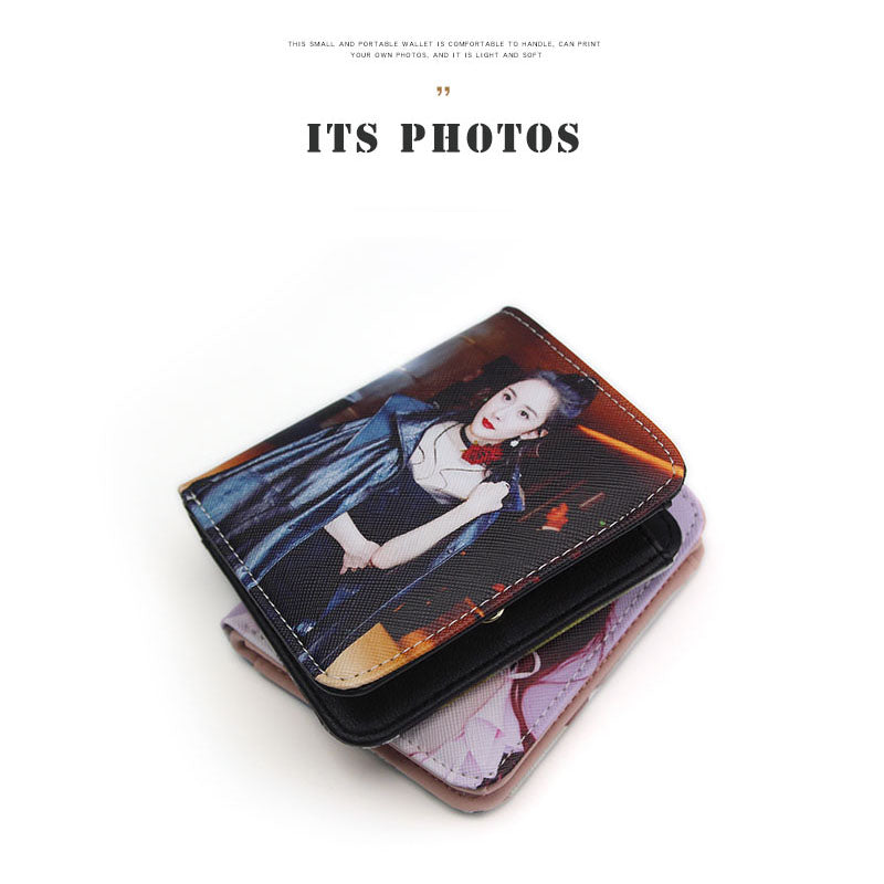 Women Wallets 2024 Luxury Brand Design Personalized Double Photos Gift for Her Wife Birthday Anniversary Mother's Day Pink Black