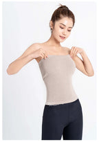 Autumn Winter Warmer Corset Chest Wrap Soft Cotton Yarn Thin Women Knitted Underwear Shapewear Tube Top High Elasticity Seamless