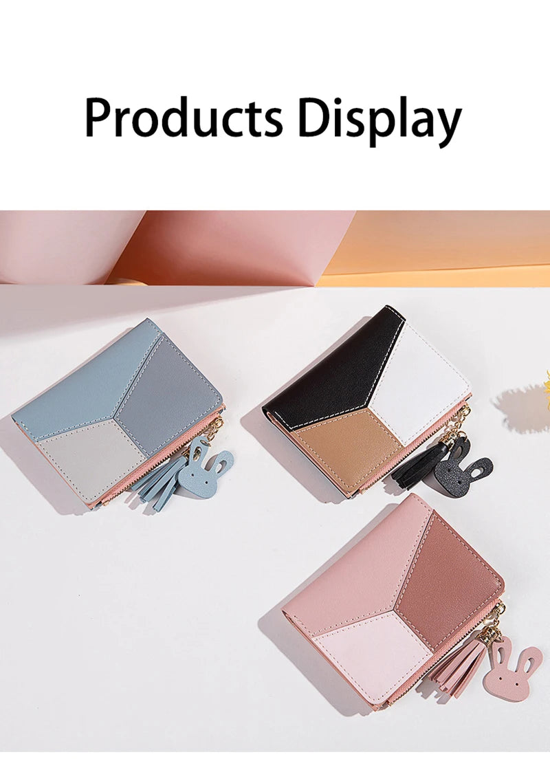Women's Wallet PU Leather Women's Wallet Made of Leather Women Purses Card Holder Foldable Portable Lady Coin Purses