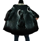 Winter Men For Women Hooded Cloak Darkness Wolf Love Gets you Hurt 3D All Over Prined Fleece wind breaker Warm Hood Cloak