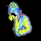 Winter Women Rainbow Reflective Horn Hooded Parkas Down Bubble Coat Puffer Jacket Bling Luminous Cute Hooded Down Jacket Outcoat