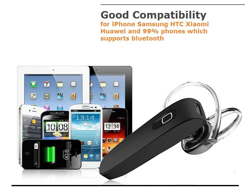 GENAI Hands Free Handsfree Auriculares Mini Bluetooth Headset Earphone For Phone Cordless Blutooth Wireless Headphone Earpiece