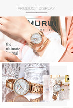Watches for Women Luxury Brand CURREN Elegant Thin Quartz Wristwatch with Stainless Steel Simple Female Clock