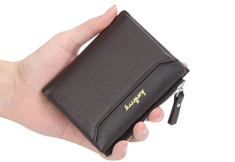 2024 New Men Wallets Free Name Customized Short Male Purse Zipper High Quality Card Holder PU Leather Wallet For Men