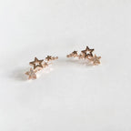 Simple Stylish Star Women Stud Earrings Shiny White Zircon Exquisite Star Square Geometric Female Earring Fashion Jewelry Gifts