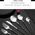 Matte Black Silver Cutlery Set Kitchen Tableware Restaurant Western Dinnerware Knife Dessert Fork Coffee Spoon Teaspoon Flatware