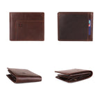 GENODERN Cow Leather Men Wallets with Coin Pocket Vintage Male Purse RFID Blocking Genuine Leather Men Wallet with Card Holders