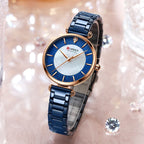 Watches for Women Luxury Brand CURREN Elegant Thin Quartz Wristwatch with Stainless Steel Simple Female Clock