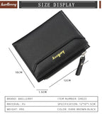 2024 New Men Wallets Free Name Customized Short Male Purse Zipper High Quality Card Holder PU Leather Wallet For Men