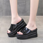 Women Slippers Female Shoes Rubber Beach Slippers For Women Ladies High Platform Flip Flops Red Slides New Summer Shoes Woman