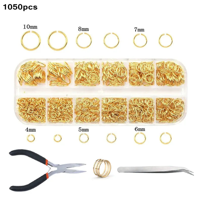 Alloy Accessories Jewelry Findings Set Copper Wire Open Jump Rings Jewelry Making ToolsEarring Hook Jewelry Making Supplies Kit