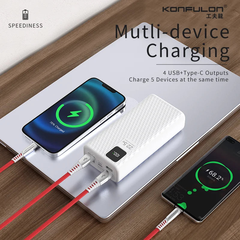 Power Bank 30000mAh With 20W PD 22.5W QC Quick Charging Powerbank Support FCP AFC  VOOC 22.5 Portable PoverBank 20000mAh