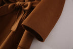 Winter Korean Popular High-end Water Corrugated Woolen Overcoat 2023 Fashion Long Bathrobe Style 100% Wool Jacket Coat Women
